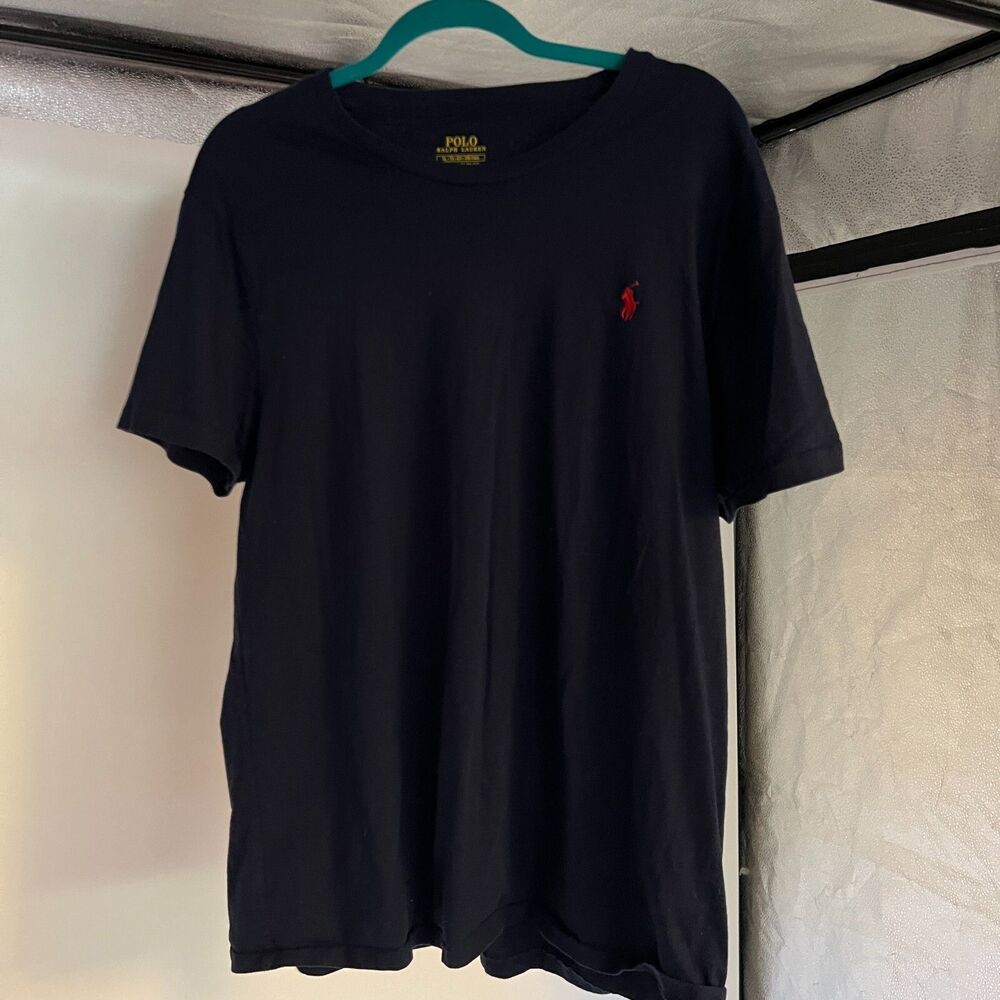 men's xl Polo Ralph Lauren Custom Slim Fit Navy Blue T-Shirt Embroidered Logo